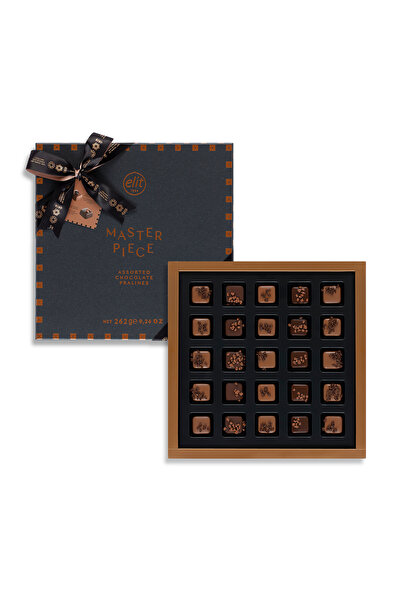 Elit Çikolata Masterpiece 100.yıl Kurdeleli Spesiyal Hediye Çikolata Siyah Ku...