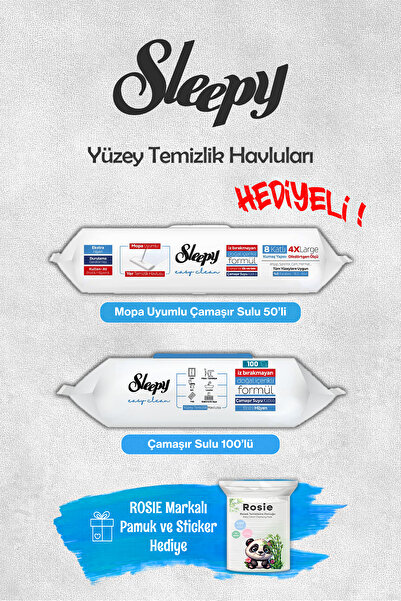 Sleepy Çamaşır Sulu Yüzey Havlu Seti, Rosie Pamuk Hediyeli