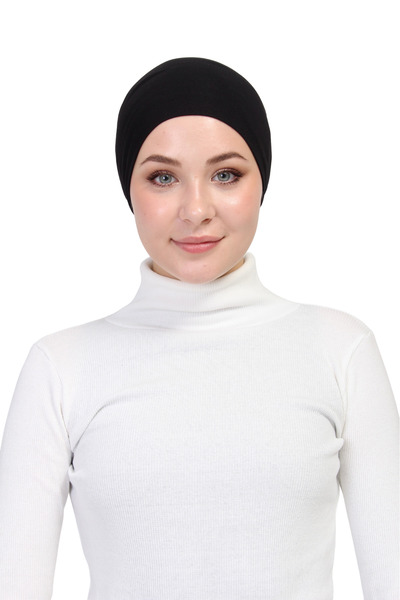 TRModam غطاء رأس عملي للحجاب – قابل للارتداء، غير قابل للانزلاق، قابل للتنفس، للاستخدام في جميع الفصول - أسود