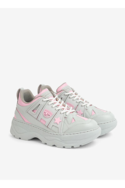 CHIARA FERRAGNI Gri-Pembe Kadın Deri Sneaker CF3215_289