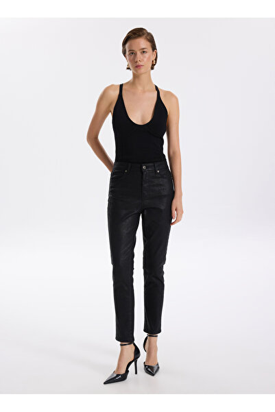 Fabrika Siyah Yüksek Bel Skinny Fit Kadın Denim Pantolon F3WL-PNT40