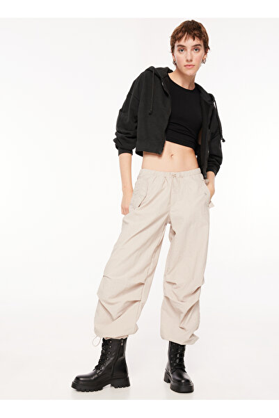 Aeropostale Normal Bel Loose Fit Bej Kadın Pantolon A3WL-PNT8 Beden: M