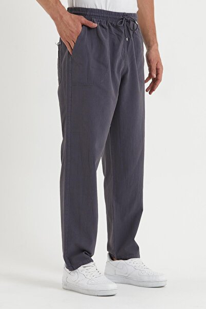 COMBİNE MİCHAİL Чоловічі лляні штани кольору диму