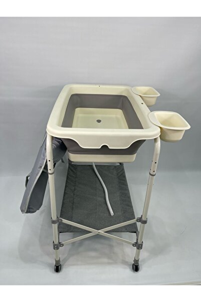 dehkah حوض استحمام للأطفال 3 في 1 مع طاولة تغيير ومنظم تخزين