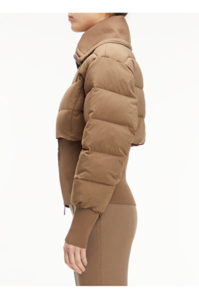 Calvin Klein Deve Tüyü Kadın Geniş Yaka Normal Kalıp Puffer Mont K20K205951PKO