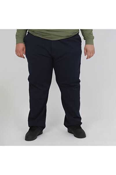 Ramon Miele Men's Plus Size Fabric Pants with Side Pockets