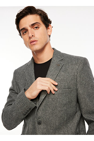 Fabrika Basic Antrasit Melanj Erkek Düz Ceket F3WM-CKT179