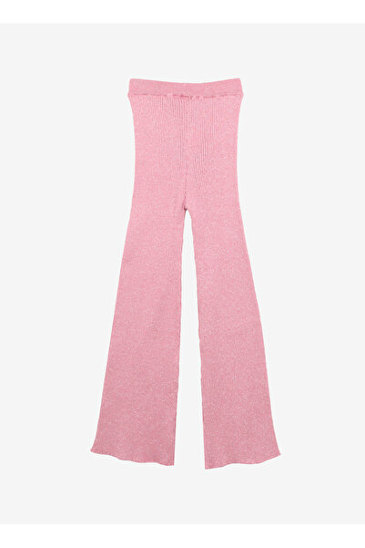Barbie Pembe Kız Çocuk İspanyol Paça Lastikli Regular Fit Simli Pantolon BRB3WG-PNT2