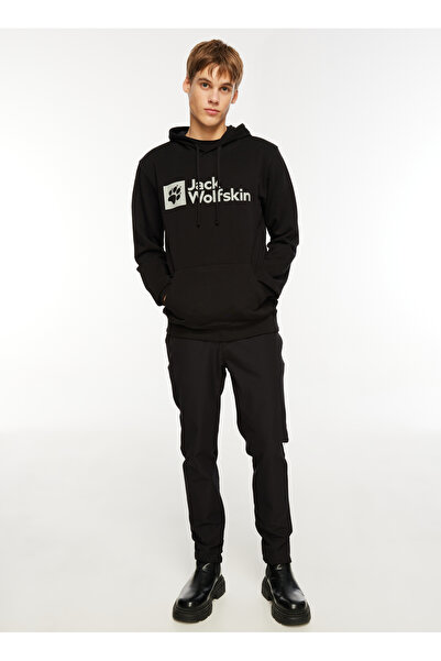 Jack Wolfskin Μαύρο ανδρικό φούτερ με κουκούλα Arthur Hoody M