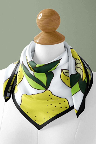 Modabutik Bandana for Women 22"x 22" inch, Hair Scarf Accessory, Lemon pattern Bandana Square