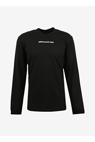 Lee Cooper Ανδρικό μπλουζάκι σε σχήμα συζύγου μαύρο 241 LCM Model 242003