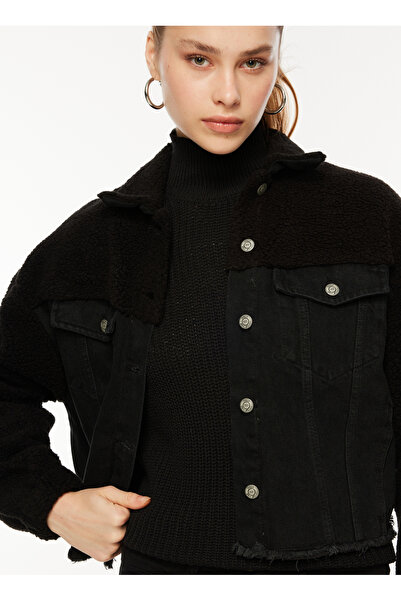 ONLY Normal Siyah Kadın Ceket ONLBELLA LS BLACK TEDDY DNM JACKET
