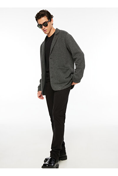 FABRIKA COMFORT Regular Fit Antrasit Melanj Erkek Düz Ceket FC3WM-CKT310
