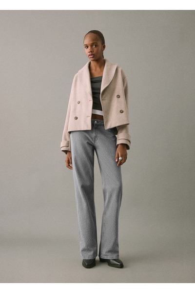 Mango Teen Düz kesim strass taşlı jean pantolon