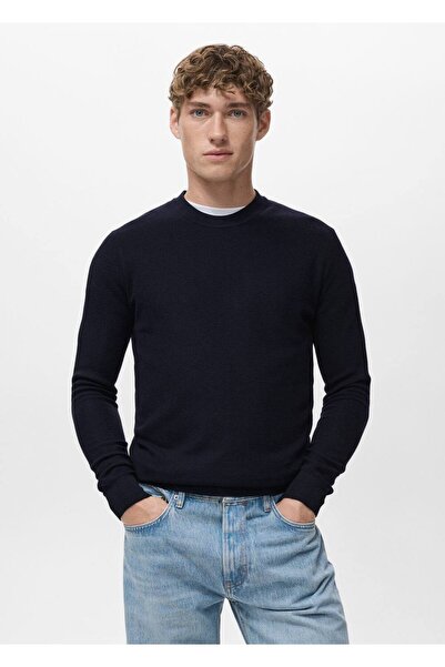 MANGO Man Mikro yapılı pamuklu triko kazak