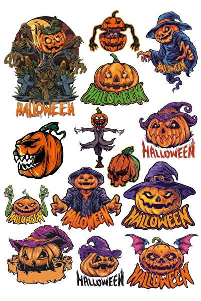 Reysa Tasarım مجموعة ملصقات Happy Halloween مكونة من 14 قطعة للهاتف والكمبيوت...