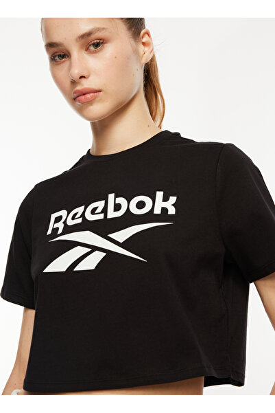 Reebok 100034775 Id T-Shirt Black Women's Round Neck Regular Fit T-Shirt