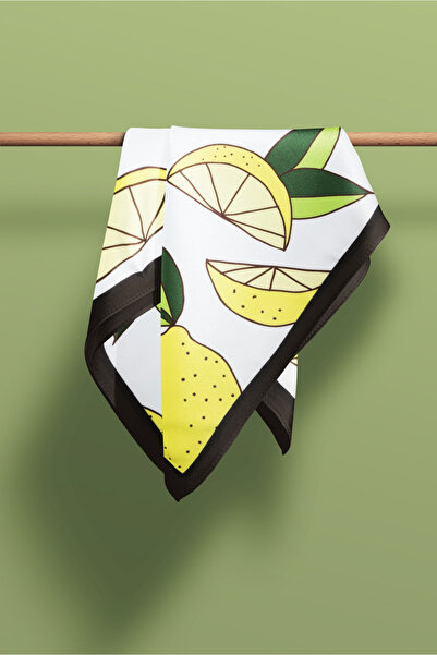 Modabutik Bandana for Women 22"x 22" inch, Hair Scarf Accessory, Lemon pattern Bandana Square