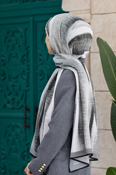 Vissona LÜKS MEDİNE İPEĞİ BATİK DESENLİ TAŞ RENKLİ 75X195 KIRIŞMAZ ŞAL MOSS K...