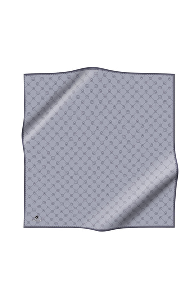 Vissona 100% twill de mătase cu model monogramă culoare gri 90x90 eșarfă formă de plantare: cusut manual