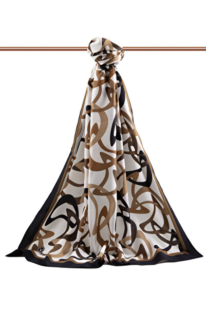 Vissona Luxury Medina Silk Boomerang Patterned Mink Color 75X195 Wrinkle Free Shawl Moss Crepe Stitching Type Italian Di