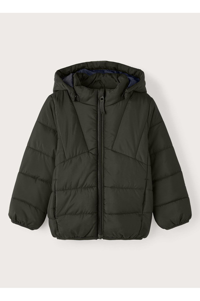 name ıt Haki Erkek Çocuk Fermuarlı Uzun Kollu Mont NMMMEMPHIS JACKET PB