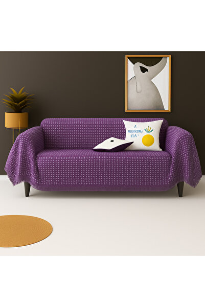 Rell Home Pamuklu Dokulu Koltuk Şalı 170x300 cm Battal Boy – Saçaklı TV Battaniyesi & Dekoratif Koltuk Örtüsü