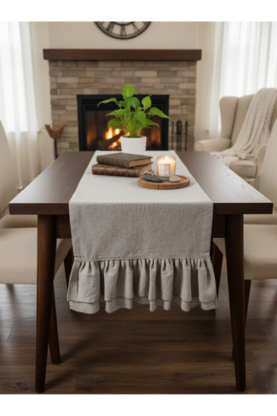 PİKKO HOME KETEN FIRFIRLI AÇIK KAHVERENGİ(F)