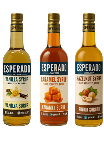 ESPERADO Şekersiz Sugar Free Vanilya*karamel*fındık Aromalı Kahve Şurubu 750 ...