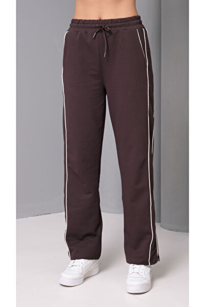 Ergün Γυναικείο παντελόνι με φαρδιά εφαρμογή ριγέ Premium βαμβακερό παντελόνι με 2 κλωστές