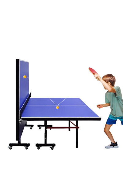 fitnessunion طاولة تنس رياضية، طاولة تنس طاولة فردية قابلة للطي للصالات الخار...