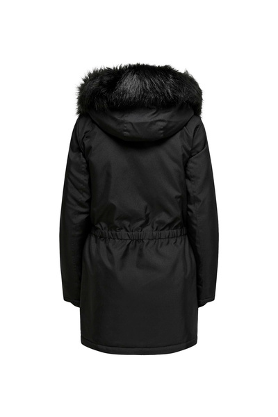 ONLY Siyah Kadın Kaban ONLIRIS FUR WINTER PARKA CC 2023 OT