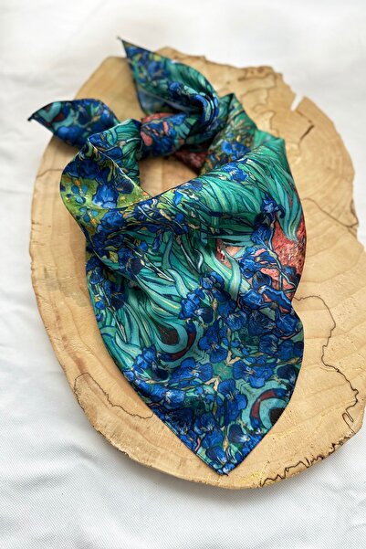 MODAZEY Irises Desenli Fular (55 CM * 55 CM)