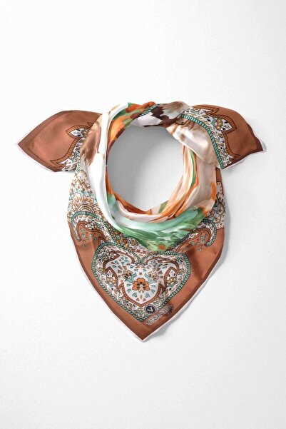 Vissona %100 İpek Kadın Desenli Bandana 80x80