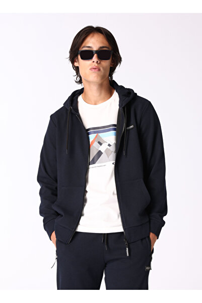 New Brand Lacivert Erkek Kapüşon Yaka Basic Sweatmont D3WM-SWT10