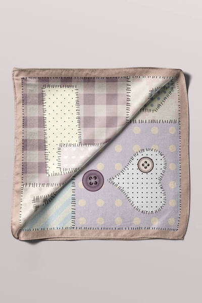 Modabutik E104 Patchwork Love Patterned Bandana