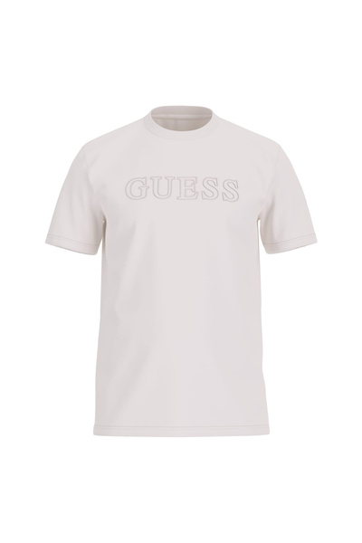 Guess Krem Erkek Bisiklet Yaka T-Shirt Z2YI11J1314SCFY-SS ALPHY