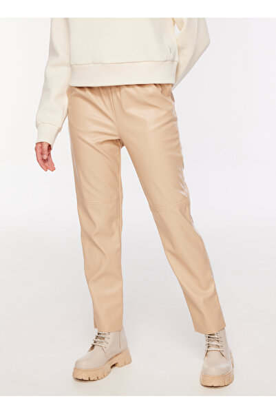 FABRIKA COMFORT Lastikli Bel Basic Bej Kadın Pantolon FC3WL-PNT27