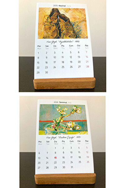 Dijital Tasarım 2026 Yılı Van Gogh Masa Takvimi