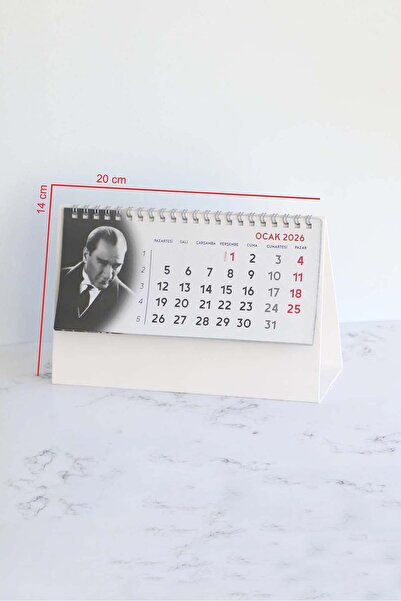 Mapi 2026 Atatürk Masa Takvimi - 15 Yapraklı Piramit Takvim (14X20 CM)