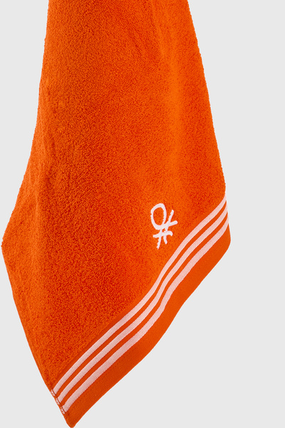 Benetton Home 3 Pieces Bath Towel Hand Face Body Orange 100% Cotton 50X90 cm Hand Towel