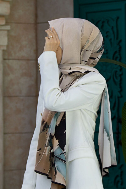 Vissona LUXURY MEDINA BATIK CU MOTIV VERDE PETROL - CULOARE BEJ 75X195 ȘAL ANTI-ÎNCHIDERE TIP CUSUT MUSK CREEP ITALIA