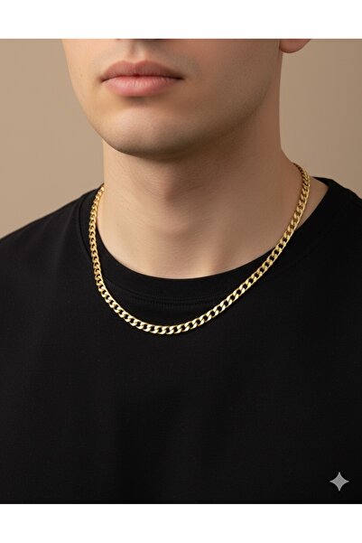 ısıkkonya Paslanmaz Altın Kaplama Unısex Kolye Zincir [alerji Yapmayan Ürün]