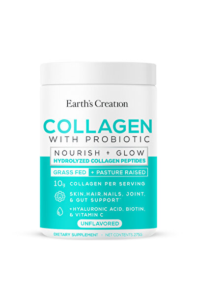 Earth's Creation مسحوق ببتيدات الكولاجين مع البروبيوتيك، لصحة البشرة والشعر و...