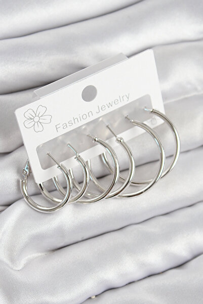 Skygo Brass Ring Model Silver Color Women's Set Earrings - Tj-Bkp11044