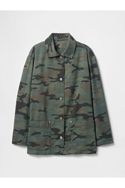 GAP Kadın Yeşil Camo Chore Ceket