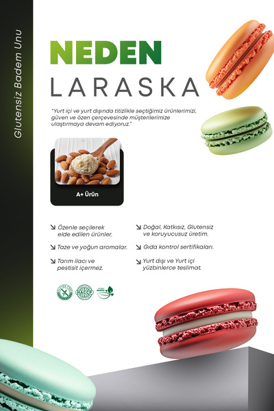 Laraska Glutensiz Badem Unu 500g- Almond Flour Gluten Free Vegan