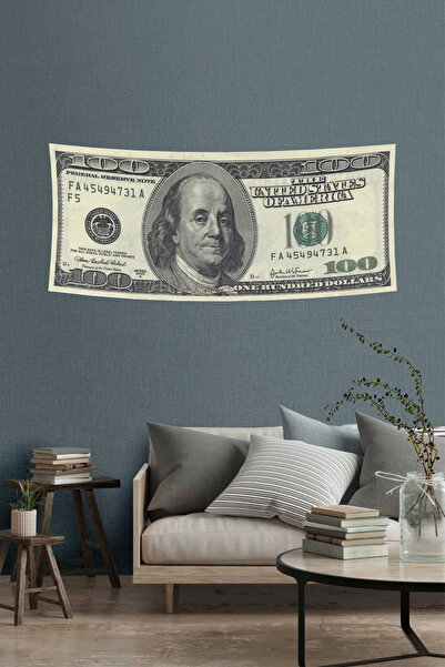 vodler 100 Dolar Desenli Duvar Örtüsü