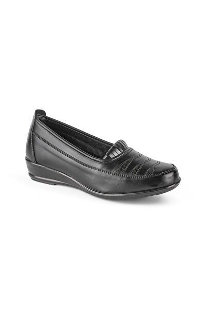 ERN SHOES Kadın Tam Ortopedik Siyah İçi Hakiki Deri Ayakkabı