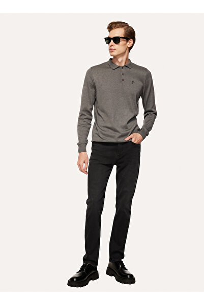 Fabrika Düşük Bel Dar Paça Slim Fit Antrasit Erkek Denim Pantolon F3WM-PNT950